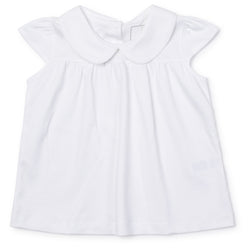 Minden Cap-Sleeve Peter Pan Collar Top