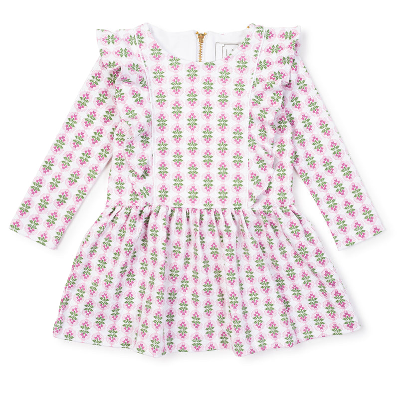 SALE Olivia Girls' Pima Cotton Dress - Hearts in Bloom