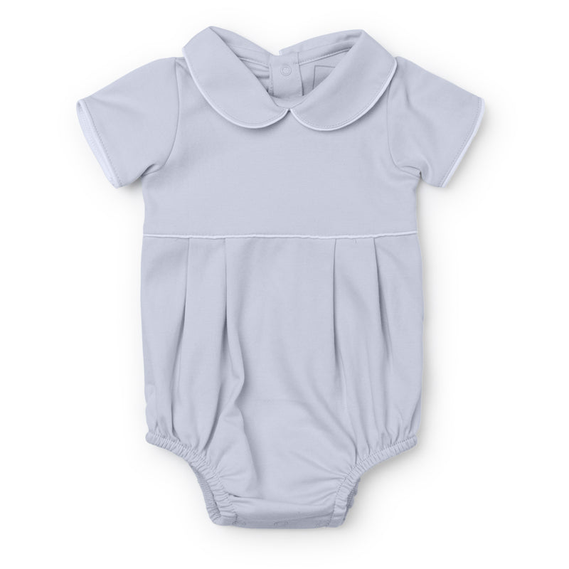 Baby Shop: Palmer Boys' Pima Cotton Bubble with Monogram - Light Blue