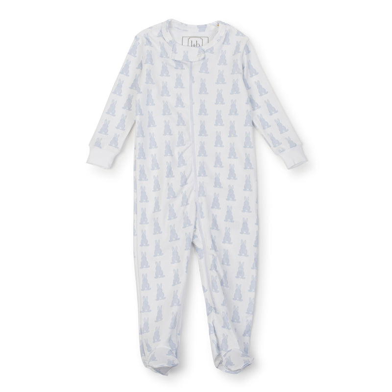 SALE Parker Boys' Pima Cotton Zipper Pajama - Bunny Tails Blue