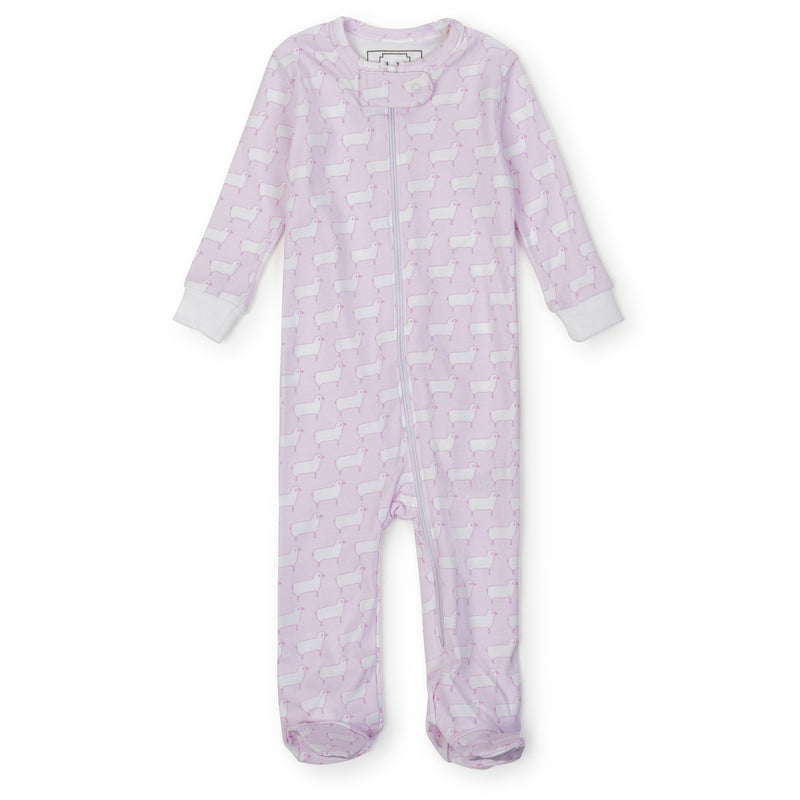 SALE Parker Girls' Pima Cotton Zipper Pajama - Counting Sheep Pink