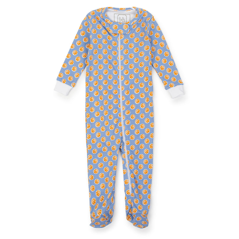 Parker Boys' Pima Cotton Zipper Pajama - Hoop it up Blue