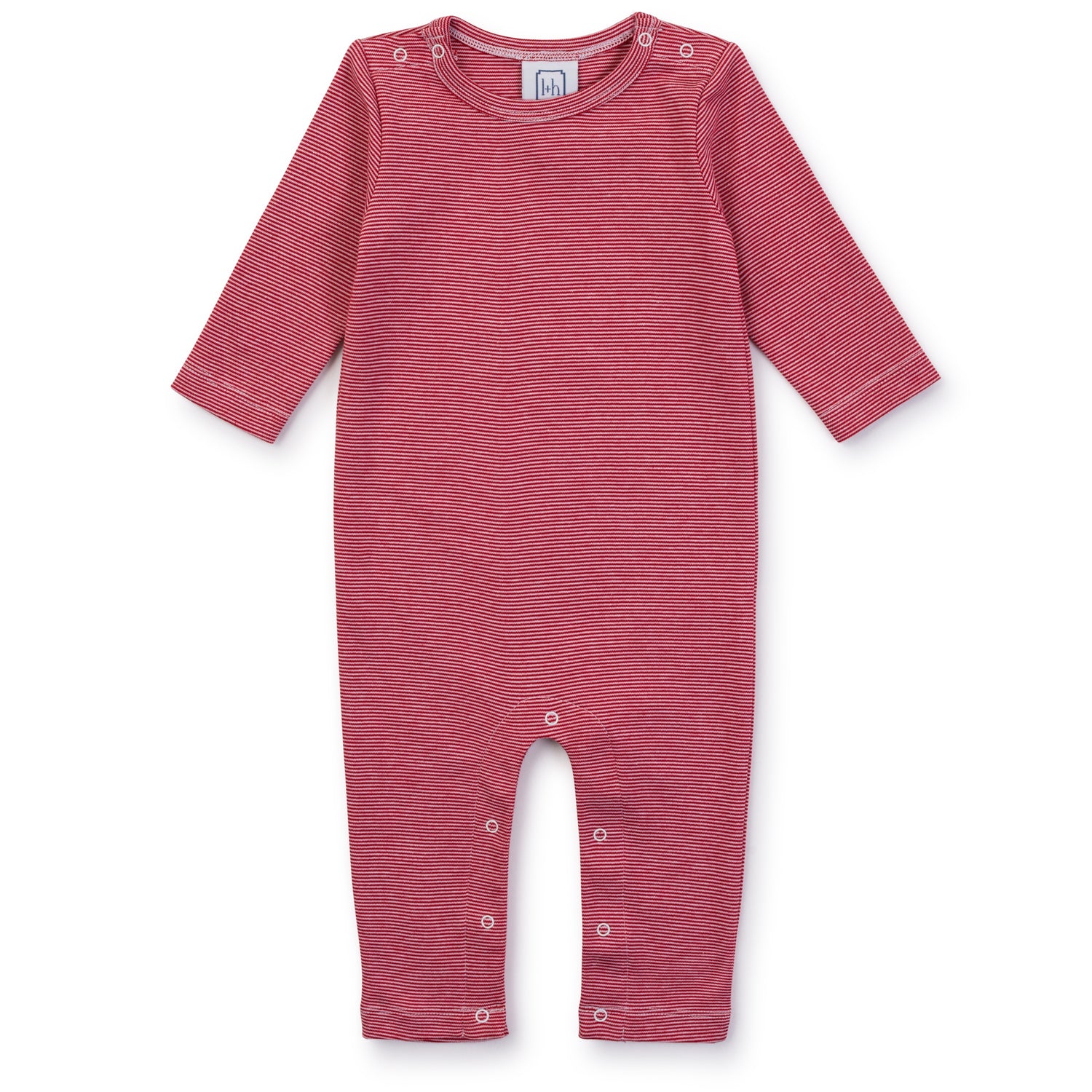 Thompson Pima Cotton Romper for Boys Red Stripes