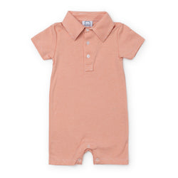 Tripp Boys' Pima Cotton Polo Shortall - Orange Stripes