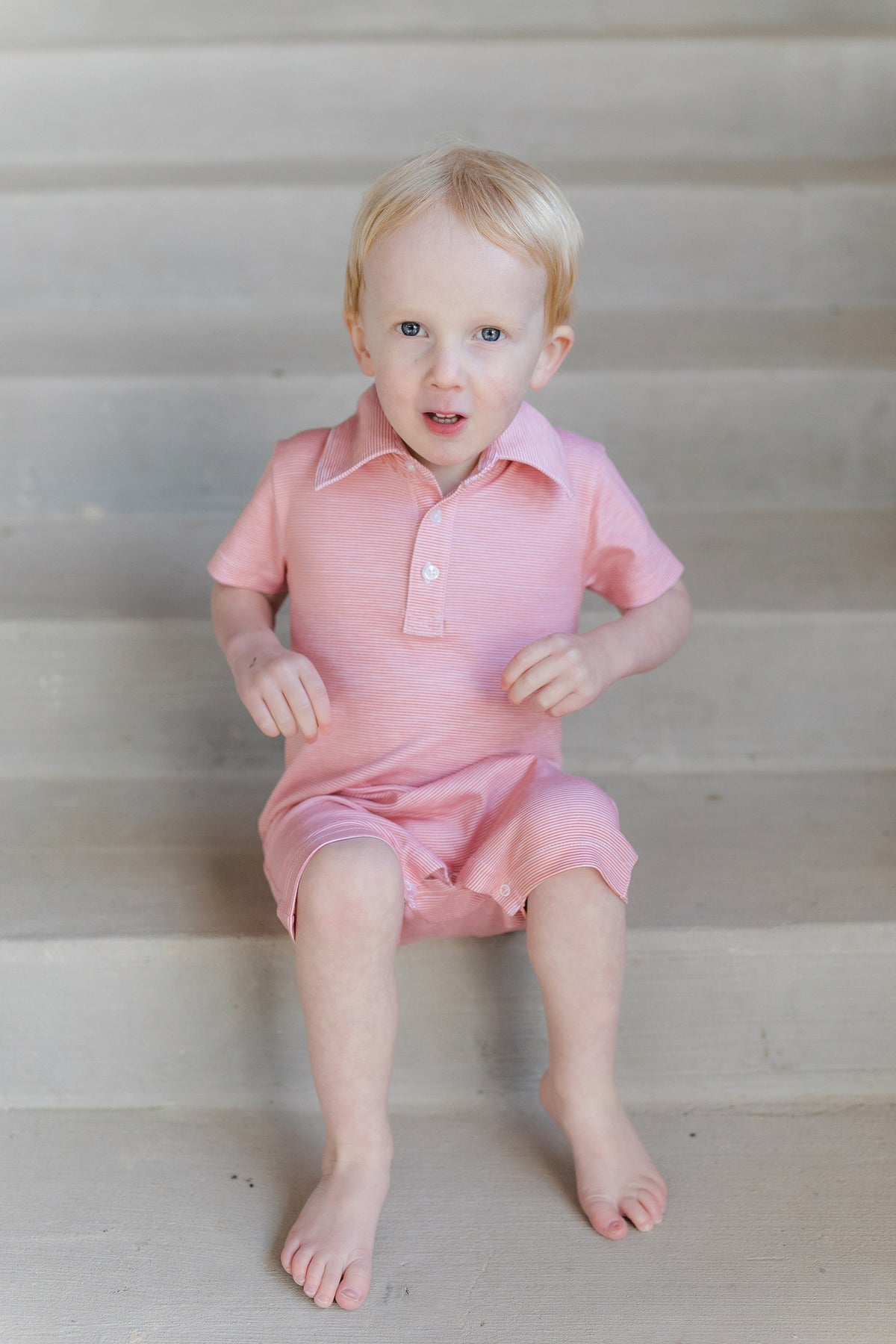 Tripp Boys' Pima Cotton Polo Shortall Orange Stripes outfit perfect for everyday wear
