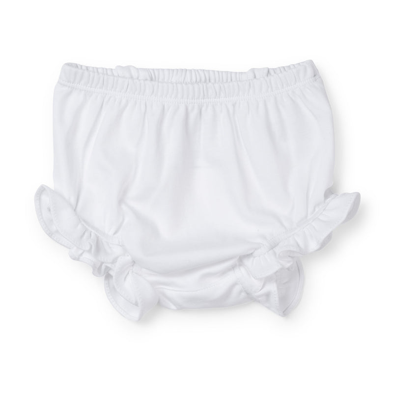 Collegiate Shop: Vivian Girls' Pima Cotton Bloomer with Monogram - White