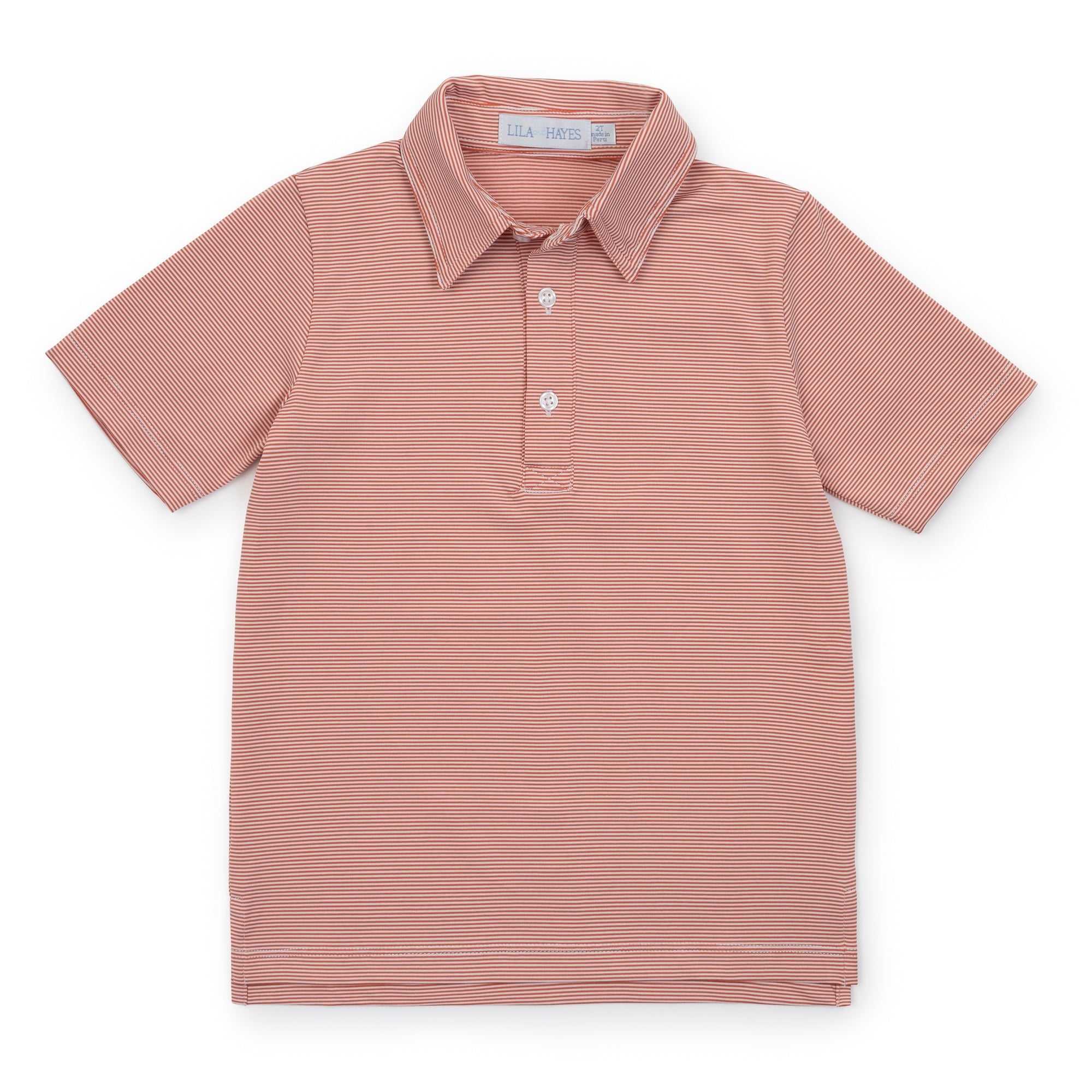 Collegiate Shop: Will Boys' Performance Polo by LH Sport with Monogram - Orange Stripes