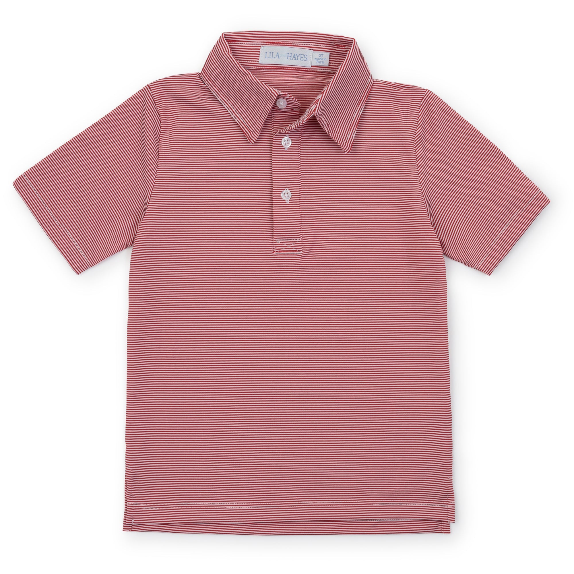 Collegiate Shop: Will Boys' Performance Polo by LH Sport with Monogram - Red Stripes