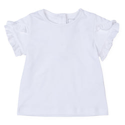 Collegiate Shop: Winnie Girls' Pima Cotton Shirt with Monogram - White