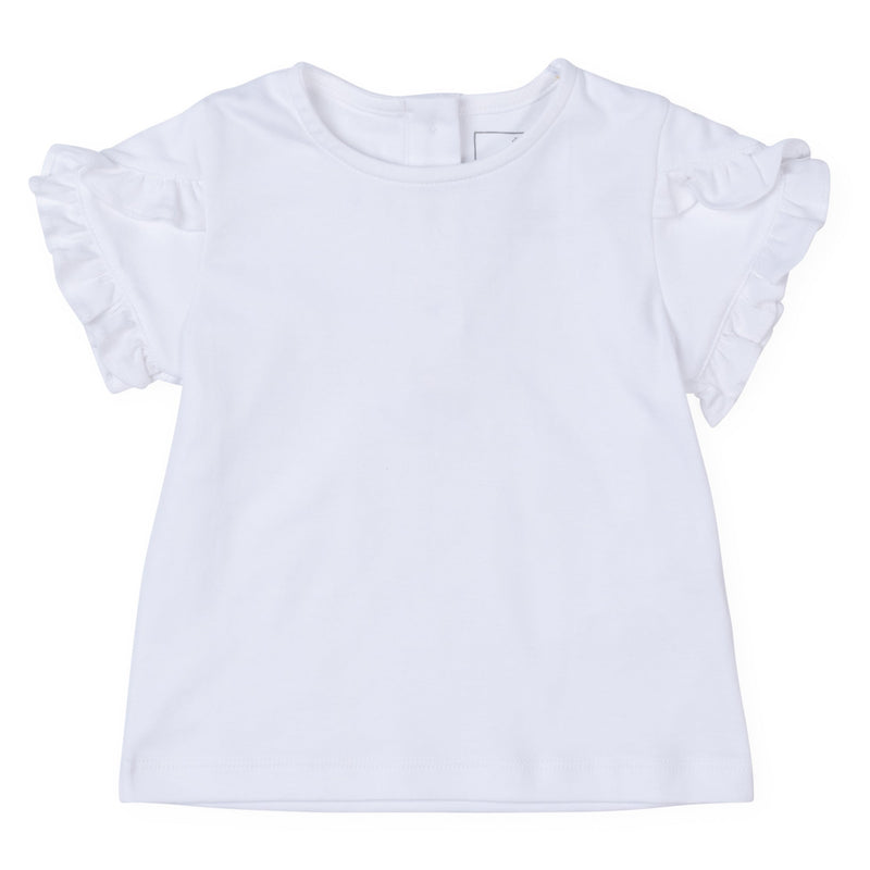 Collegiate Shop: Winnie Girls' Pima Cotton Shirt with Monogram - White