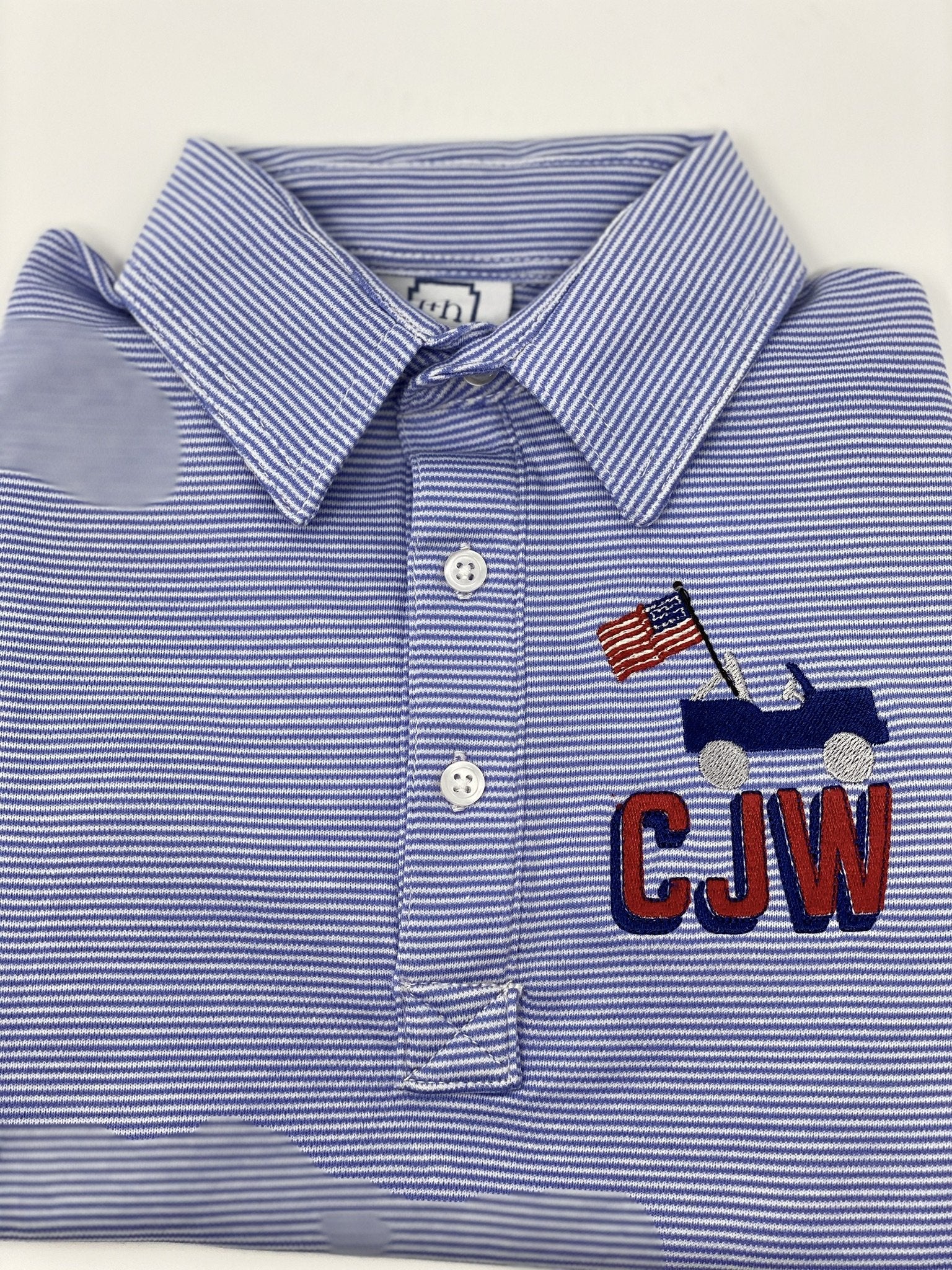 Griffin Boys' Pima Cotton Polo Golf Shirt Blue Stripes cotton outfit for girls and boys