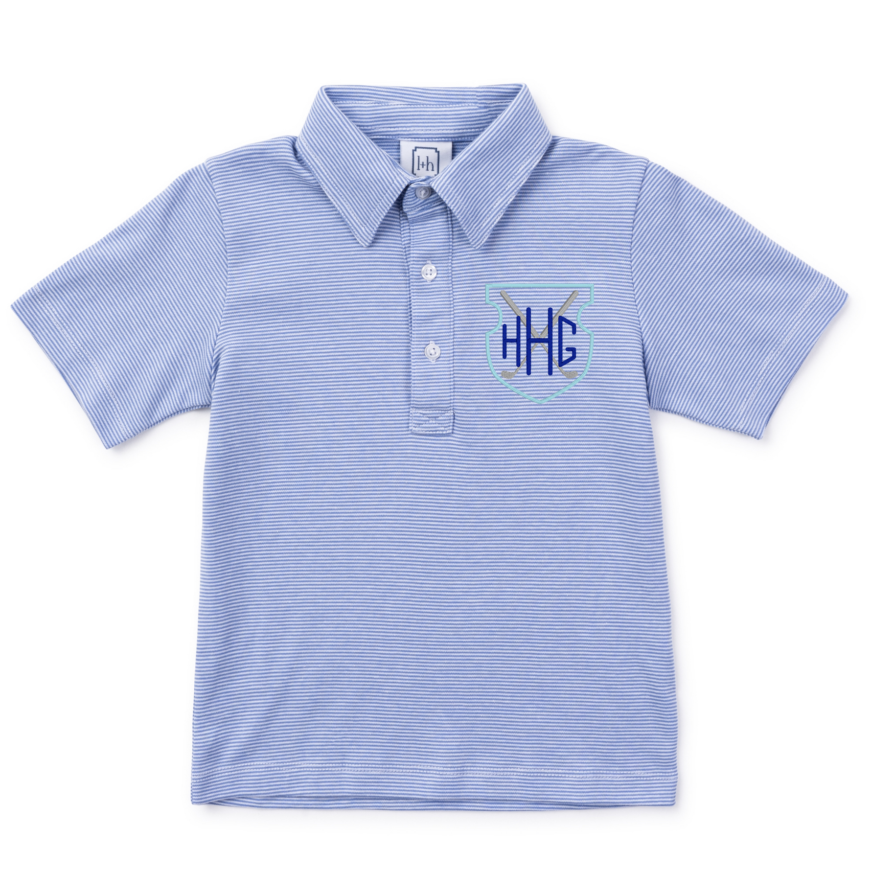 Griffin Boys' Pima Cotton Polo Golf Shirt Blue Stripes dress for girls premium quality