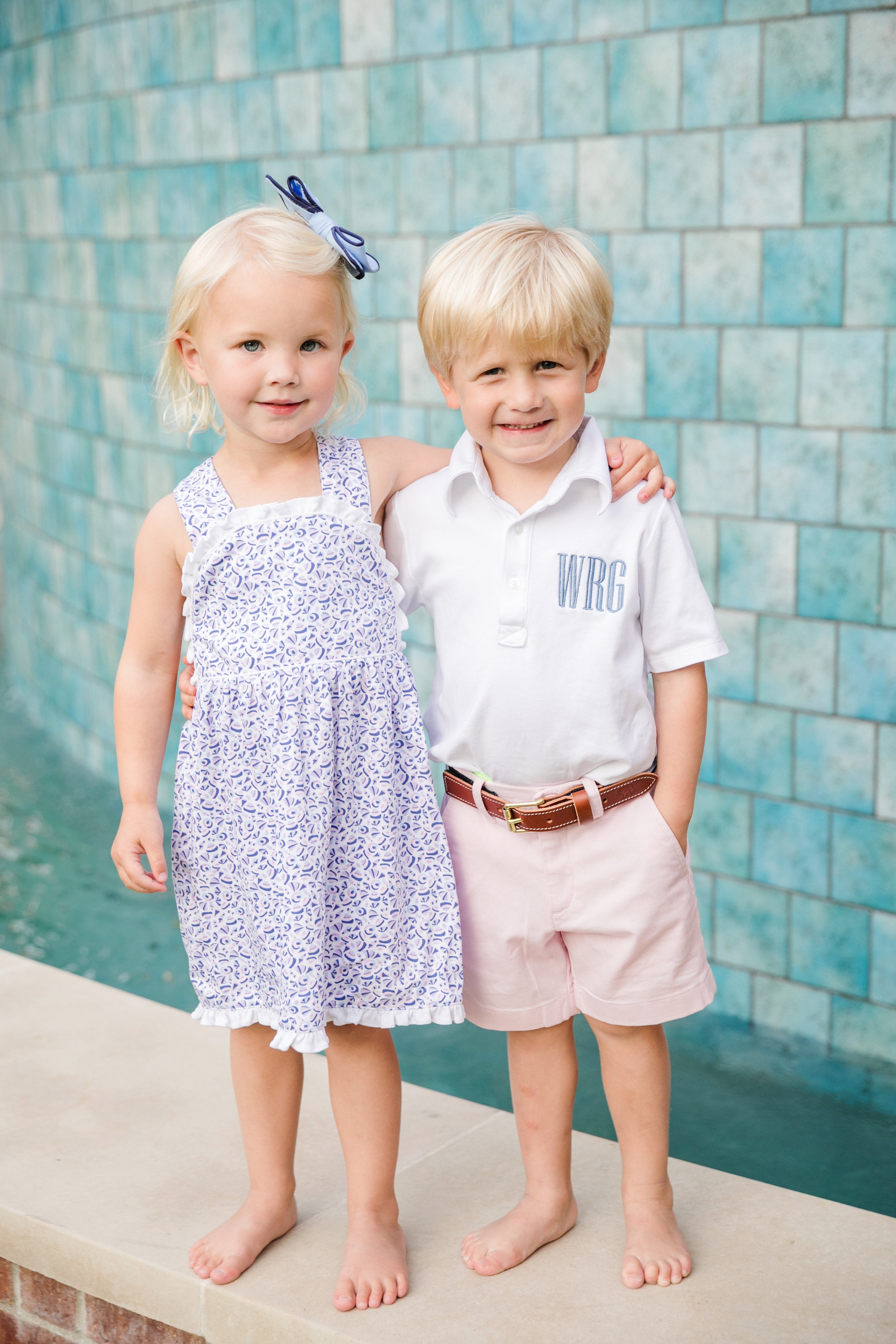 Baby Shop: Griffin Boys' Pima Cotton Polo Golf Shirt with Monogram - White