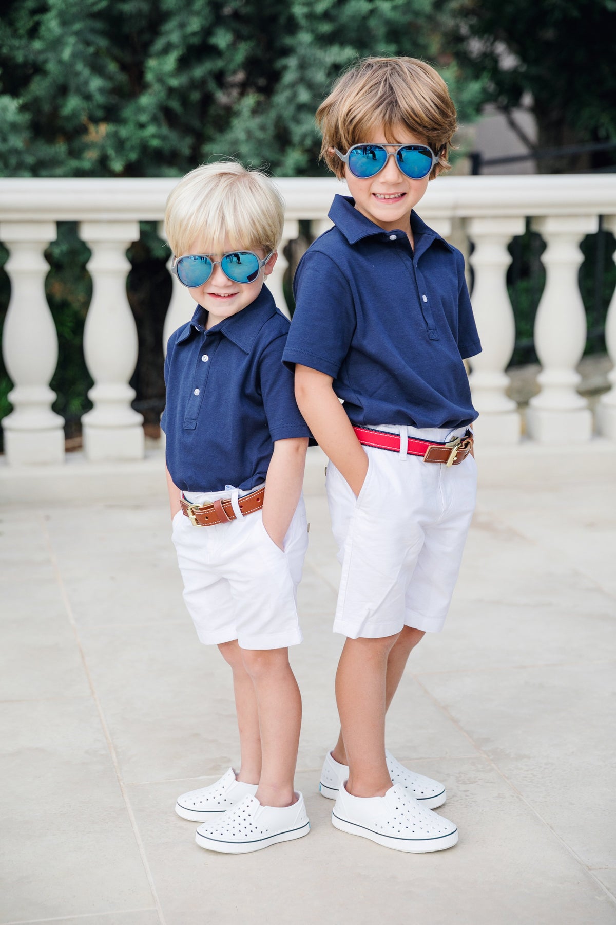 Griffin Boys' Pima Cotton Polo Golf Shirt Navy stylish kids outfit collection