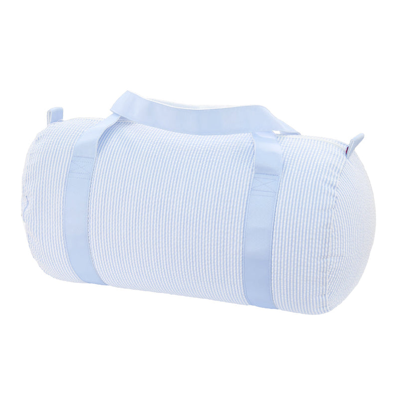 Oh Mint Medium Duffel Bag - Light Blue Seersucker