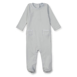 Preston Footed Romper - Light Blue