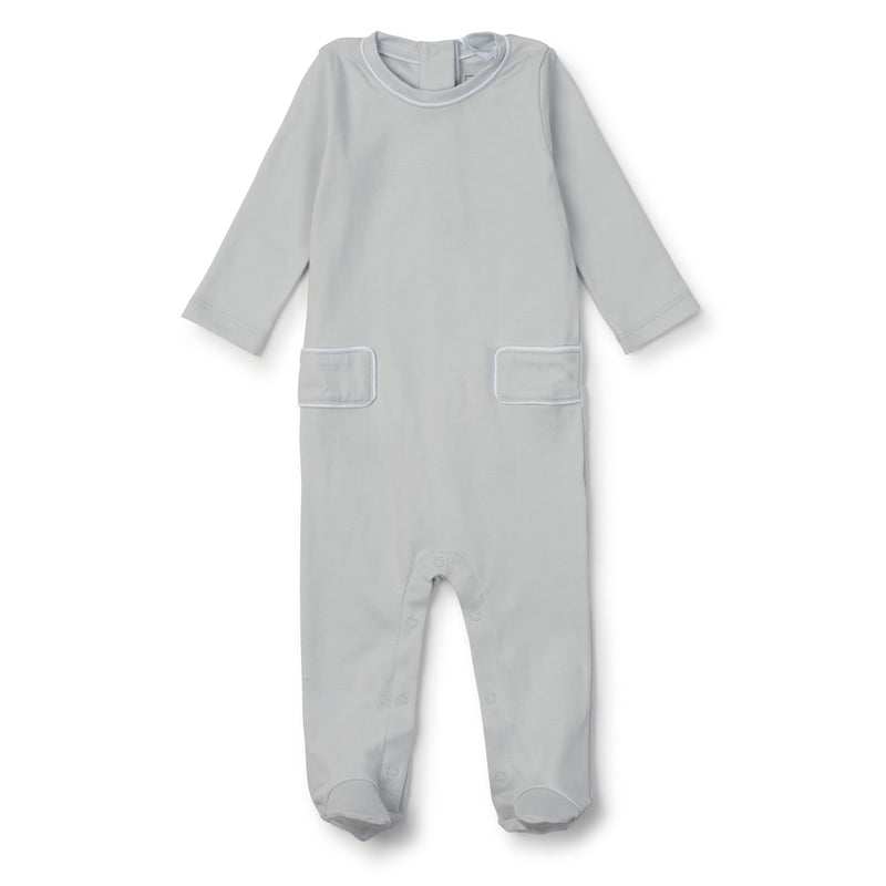 Preston Footed Romper - Light Blue