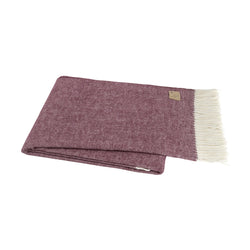 Italian Herringbone Throw in Deep Merlot by LANDS DOWNUNDER